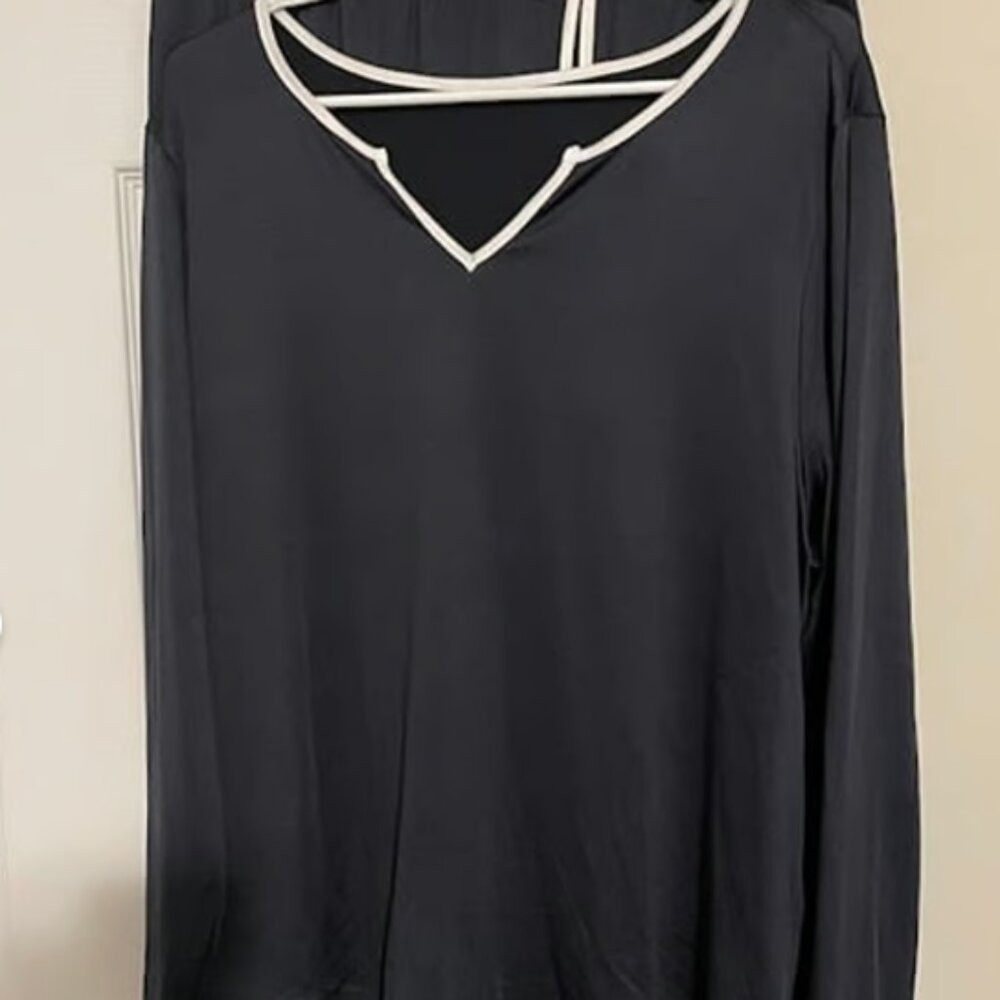 Shein Size 1X Navy Blue and White Pajama Set